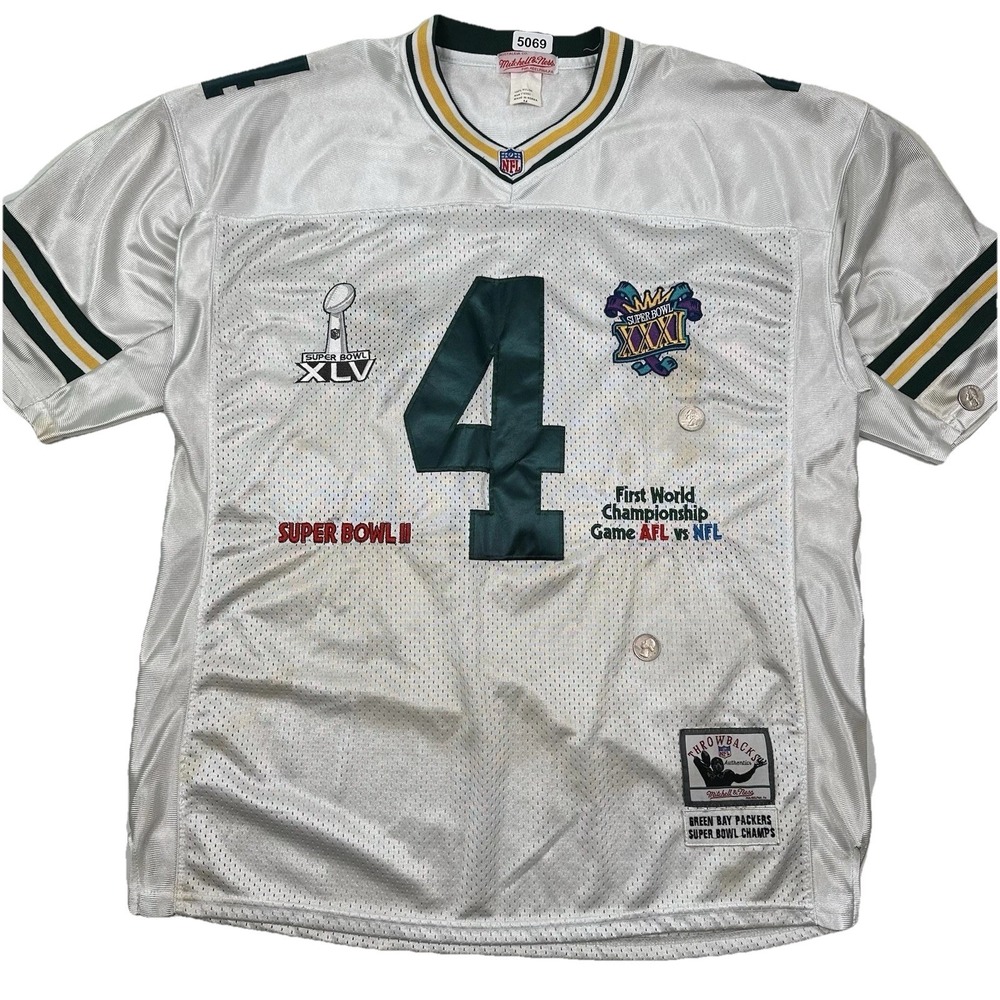 Mitchell Ness Green Bay Packers Super Bowl Champs Jersey Brett Favre Sewn 54